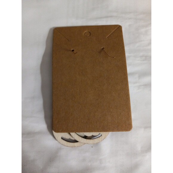 Halloween Dangle Earrings Jack-O-Lanterns Wooden 3 Inch Drop x 1.5 Inches Wide - Picture 4 of 5